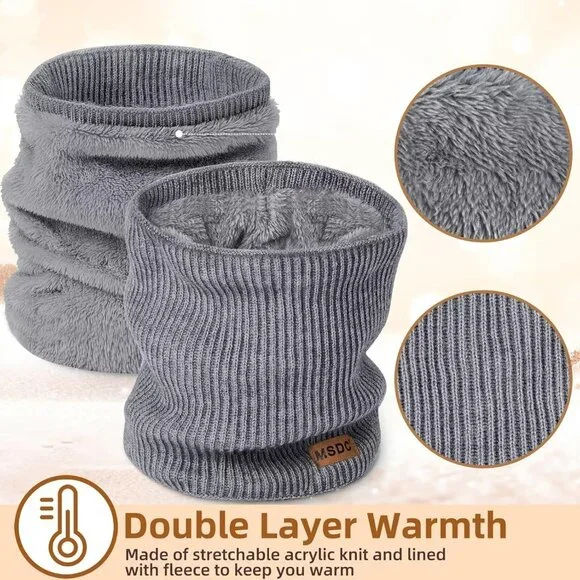Men Warmer Black,dark Ggrey,yellow3-Pack Neck Thermal Fleece Cold Weather